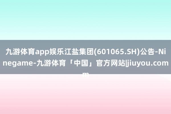 九游体育app娱乐江盐集团(601065.SH)公告-Ninegame-九游体育「中国」官方网站|jiuyou.com